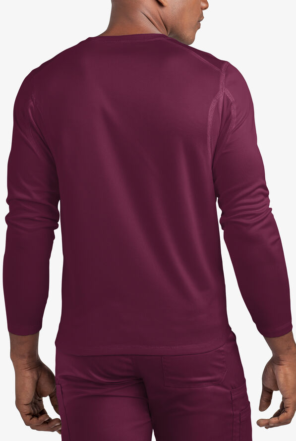 Advantage STRETCH Men's Long Sleeve Crew Neck Underscrub - Wine - 3