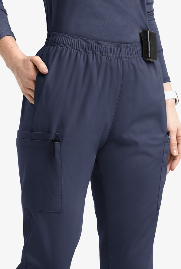Butter-Soft Originals Women's 7-Pocket Tapered Jogger Cargo Scrub Pants - Navy - 2