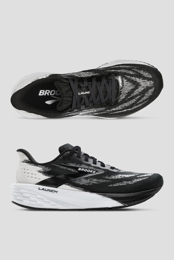 Zapatillas deportivas de enfermería Brooks Launch 11 Black/White con cordones para hombre - null - 1