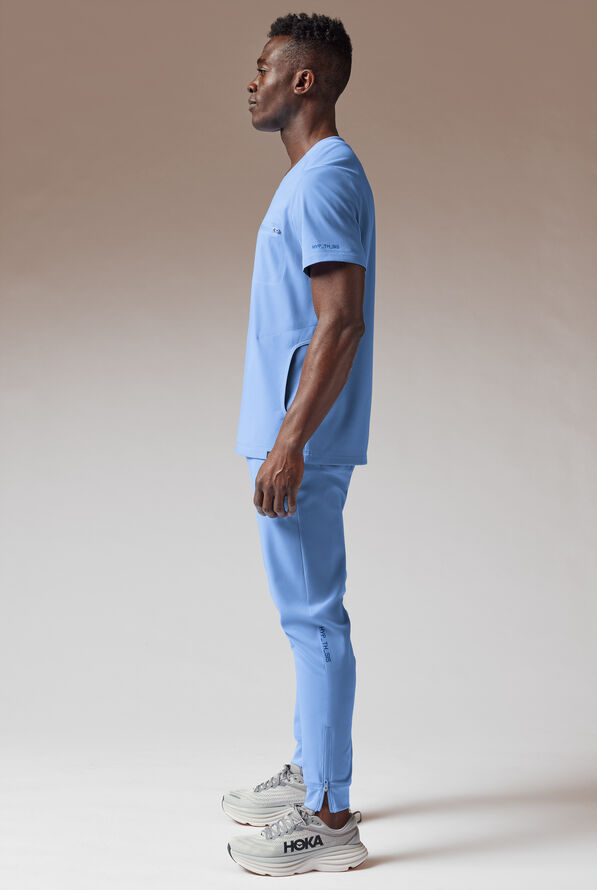 Hypothesis System 3 Men's 3-Pocket V-Neck Scrub Top - Ceil Blue - 4