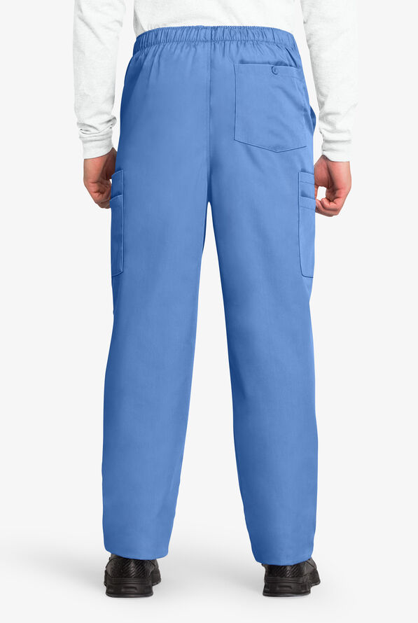 Cherokee Workwear Men's 7-Pocket Cargo Scrub Pants - Short - Ceil Blue - 2