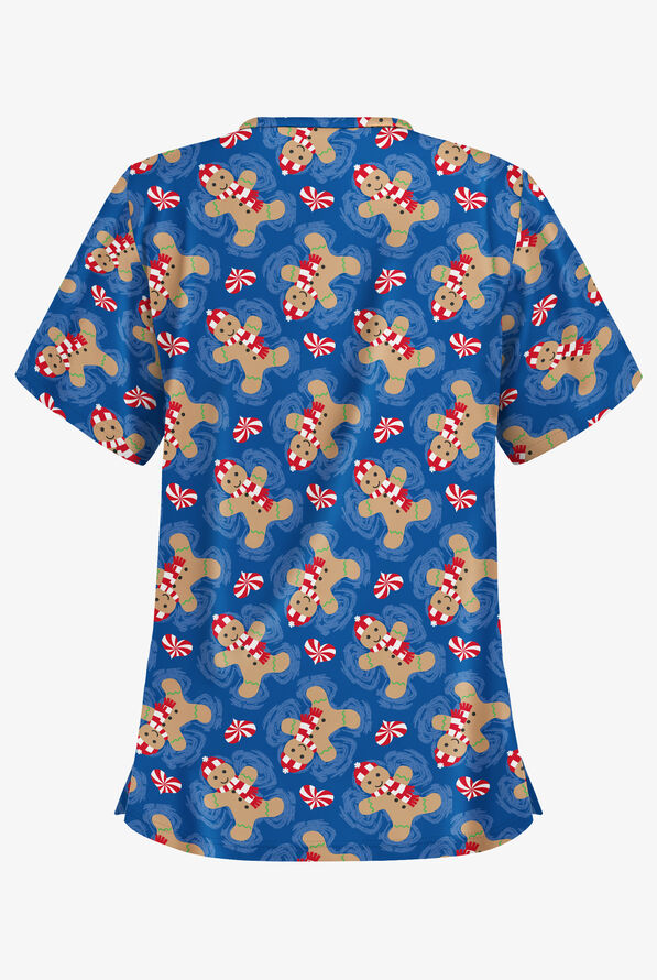 UA ButterSoft Cookie Angel Royal Women's 2Pocket VNeck Print Scrub