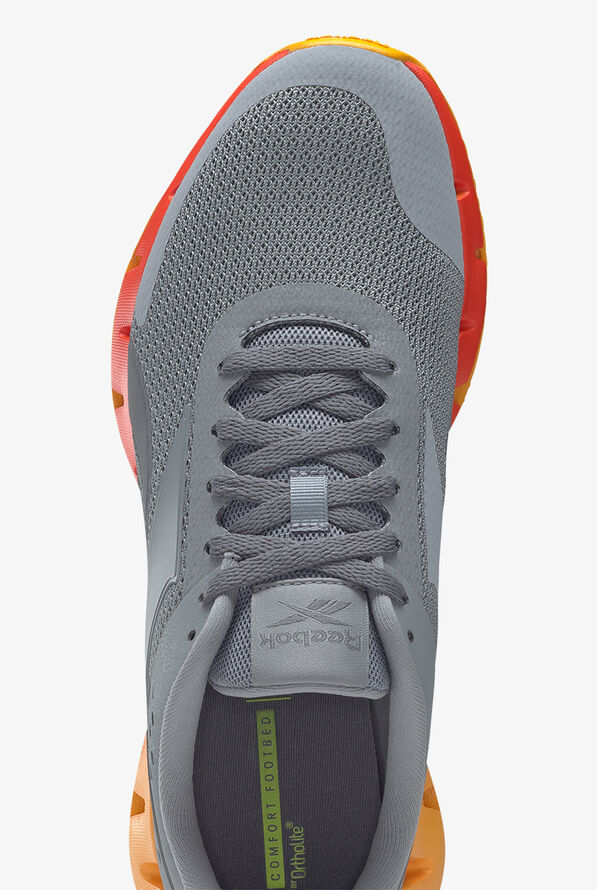 Reebok Men's Zig Dynamica Grey/Dynamic Red/Gold Athletic Lace Up Nursing Shoes - null - 2