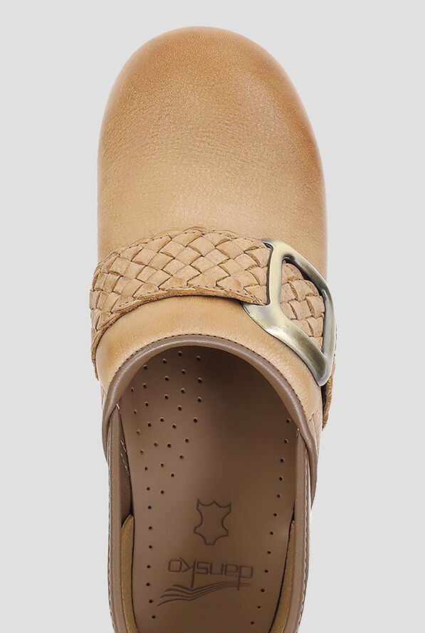 Zuecos Dansko Pro Honey de cuero trenzado desgastado para mujer - Honey - 2