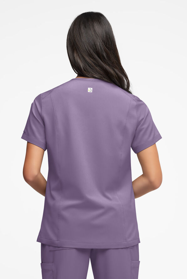 Blusa médica ReSurge Ruby con cuello en V y 5 bolsillos para mujer - Purple Dusk - 4