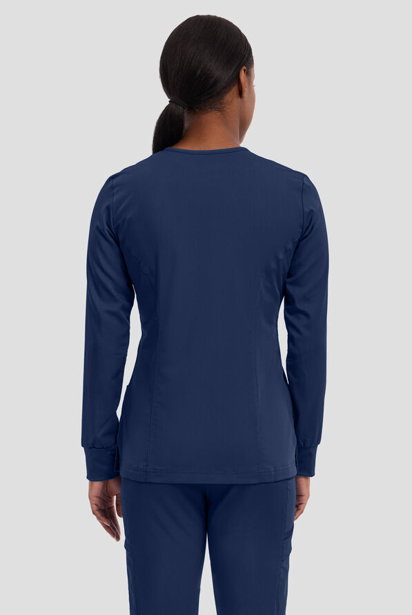 Healing Hands Purple Label Daisy Women's 4-Pocket STRETCH Scrub Jacket - Navy - 3