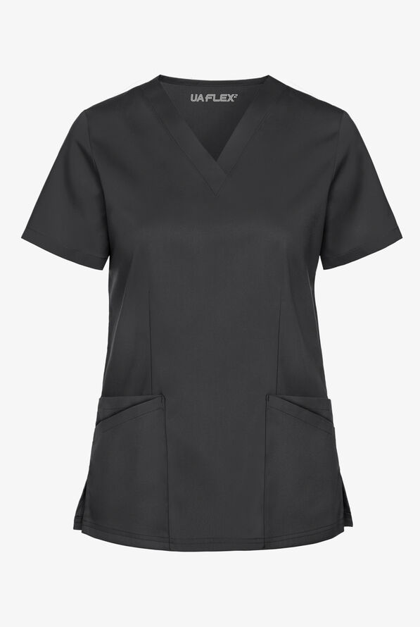 Strictly Scrubs Women's 4- Pocket V-Neck Scrub Top - Pewter - 1