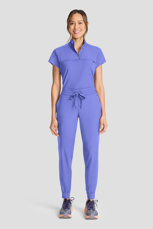Healing Hands Quest Women's 5-Pocket STRETCH Drawstring Jogger Scrub Pant - Ceil Blue - 5