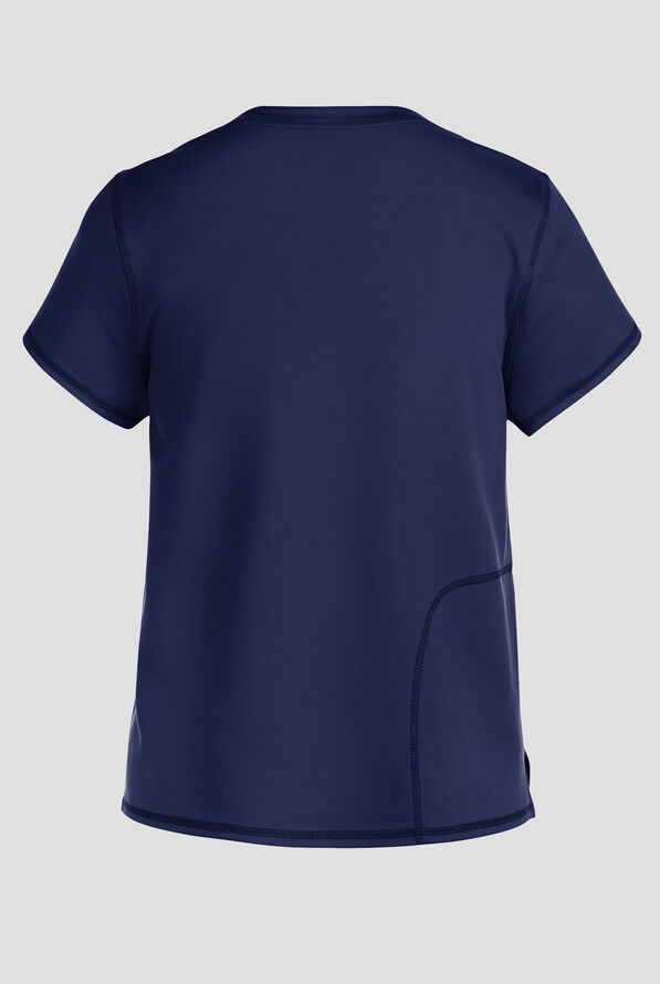 Med Couture Amp Knit Women's 2-Pocket STRETCH Crew Neck Scrub Top - Navy - 2