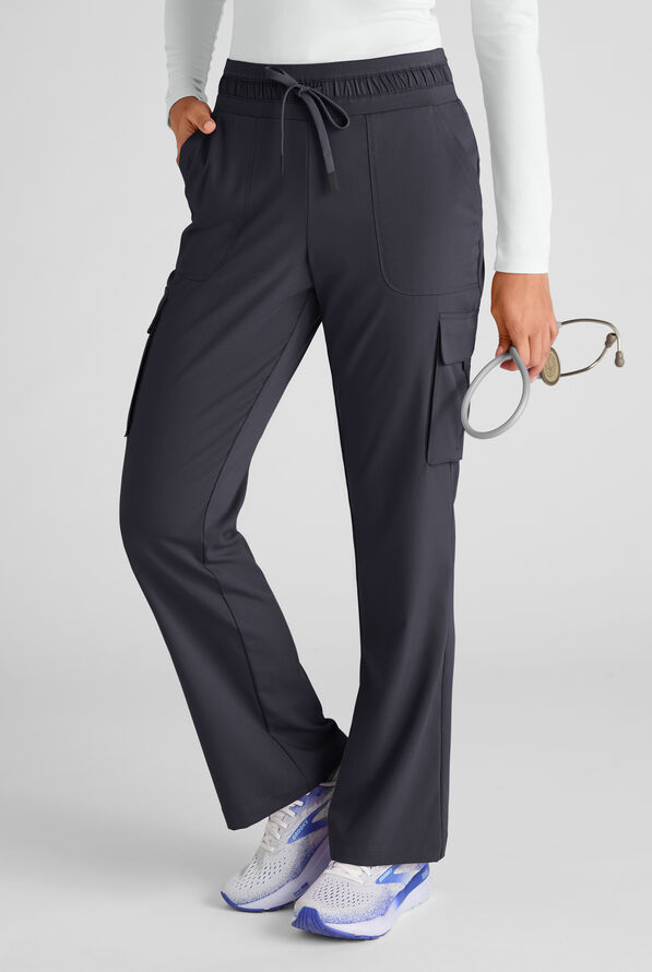 Pantalón médico Grey's Anatomy by Barco Emerge Parker STRETCH con piernas anchas estilizadas y 4 bolsillos para mujer - Steel Gray - 1