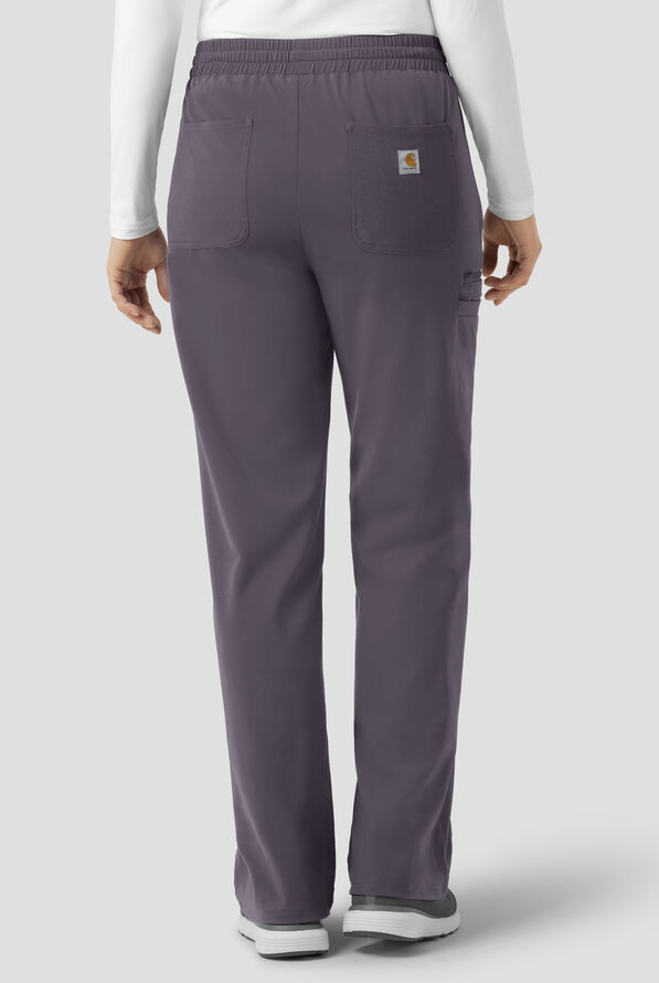 Carhartt Force&reg; Cross-Flex Knits Women's 6-Pocket STRETCH Boot Cut Scrub Pants - Pewter - 2