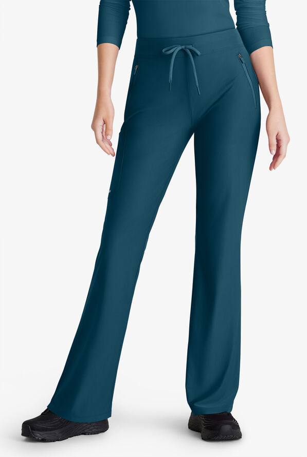 Skechers by Barco Slip-ins Glide Women's 4-Pocket STRETCH Fit & Flare Scrub Pants - Bahama Blue - 1