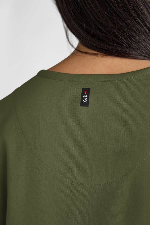 Grey's Anatomy by Barco Emerge Brylyn Women's 2-Pocket STRETCH Dolman Sleeve V-Neck Scrub Top - Olive - 6