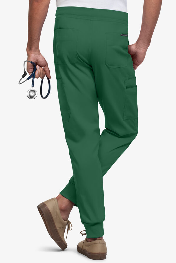 Advantage STRETCH Men's 9-Pocket Knit Waistband Jogger Scrub Pants - Hunter - 2