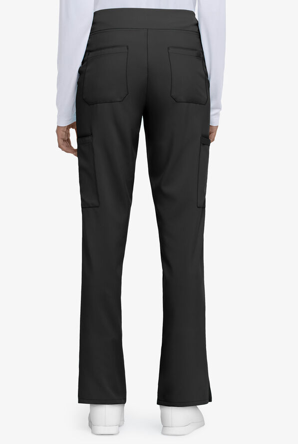 Dickies EDS Essentials Women's 7-Pocket STRETCH Elastic Waistband Cargo Scrub Pants - Petite - Black - 2