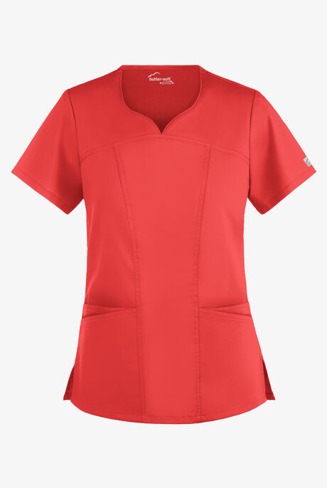 Butter-Soft STRETCH Women's 4-Pocket Sweetheart Neck Scrub Top