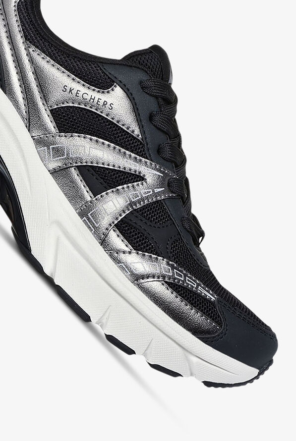 Skechers Street Shadow Stellar 90 Black Athletic Lace Up Shoes - null - 3