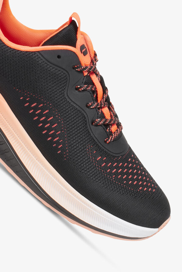 Infinity Women's Infinite Black/Neon Coral Athletic Lace Up Nursing Shoes - null - 3