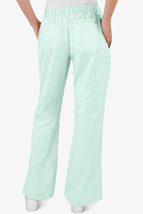 Butter-Soft Core Women's 4-Pocket Elastic Waist Back Drawstring Scrub Pants - Cooling Oasis - 2