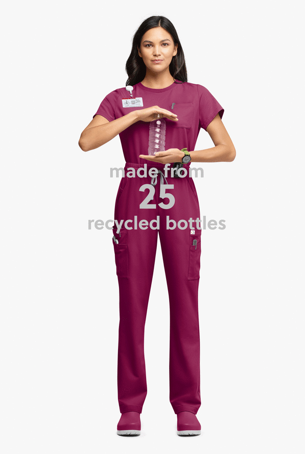 Pantalón médico ReSurge Topaz con cordón ajustable y 11 bolsillos para mujer - Wine - 6