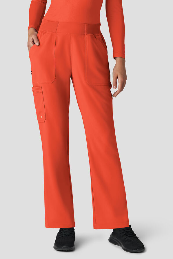 koi Next Gen Jump Start Women's 7-Pocket STRETCH Boot Cut Cargo Scrub Pants - Burnt Umber - 1