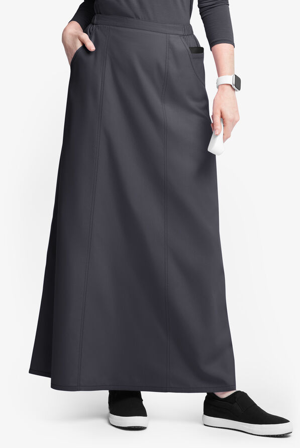 Falda médica estilo acampanada Butter-Soft Originals al tobillo con 4 bolsillos para mujer - Pewter - 1