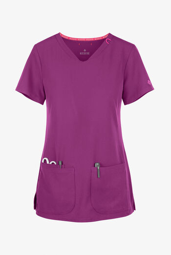 Blusa m&eacute;dica Med Couture Amp STRETCH con cuello en V y 3 bolsillos para mujer