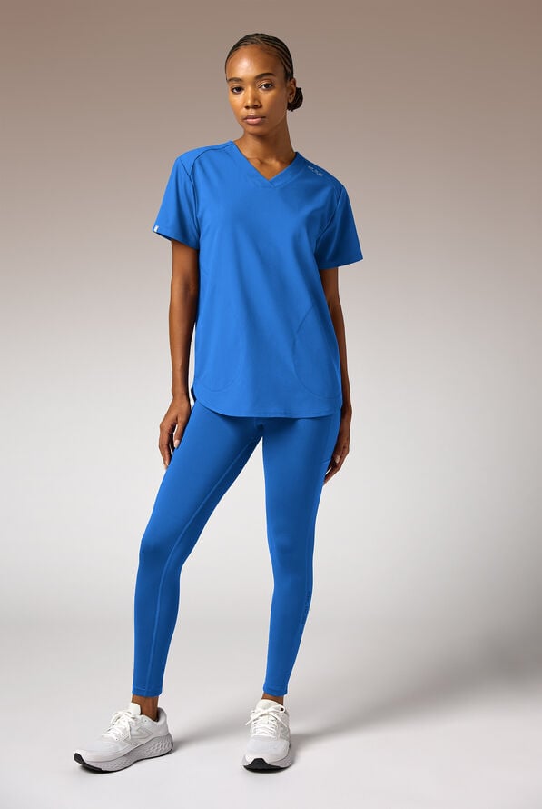 Blusa m&eacute;dica Hypothesis STRETCH estilo t&uacute;nica con 2 bolsillos para mujer - Royal - 3