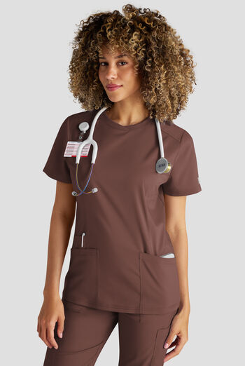 Butter-Soft STRETCH FLXTEK+ Women's 3-Pocket Crew Neck Scrub Top
