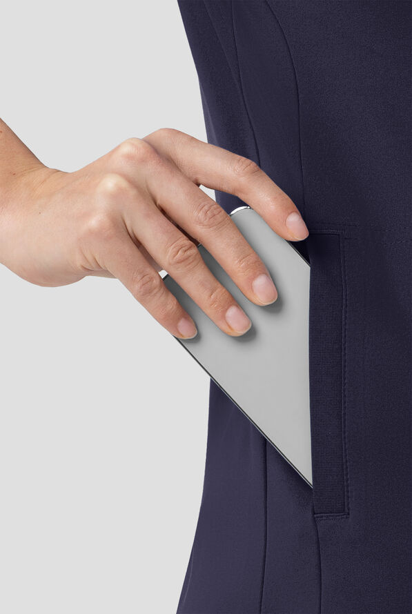 Carhartt Force&reg; Cross-Flex Knits Women's 5-Pocket STRETCH V-Neck Scrub Top - Navy - 5