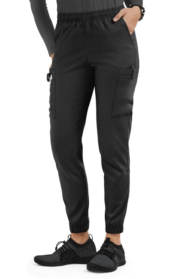 Strictly Scrubs Active Stretch Women's 10-Pocket Scrub Set - Black - 3