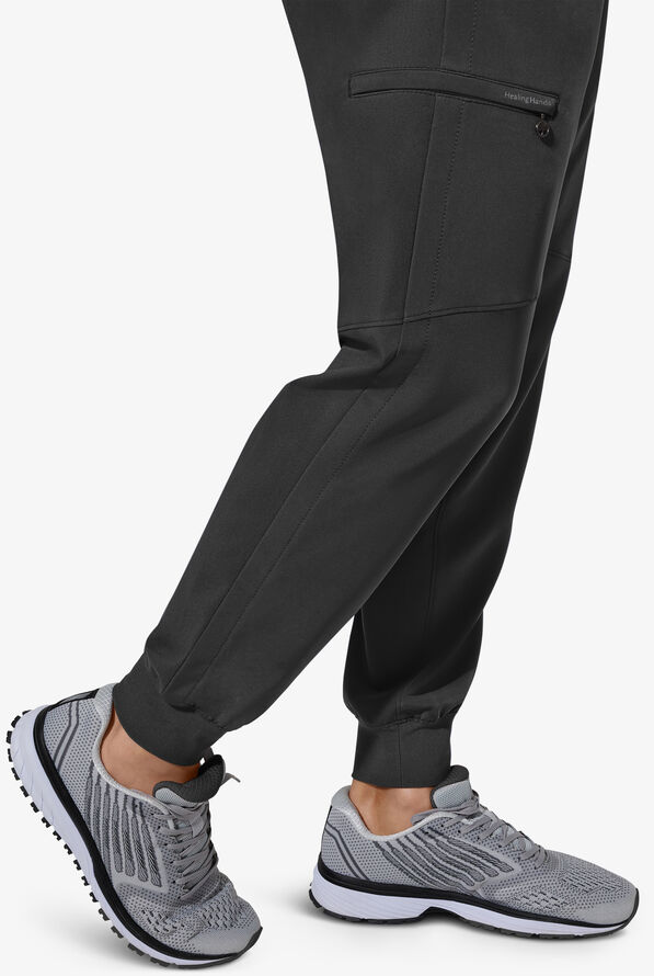 Healing Hands 360 Nolen Men's 6-Pocket STRETCH Elastic Jogger Drawstring Pant - Black - 2