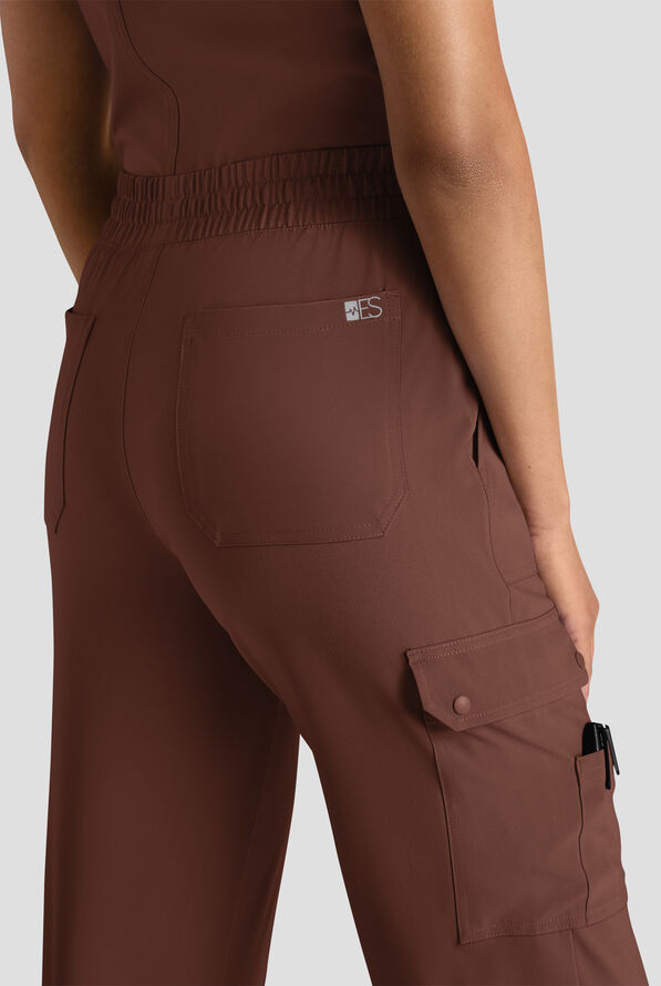Easy STRETCH Ayo Women's 10-Pocket Cargo Scrub Pants - Double Espresso - 5