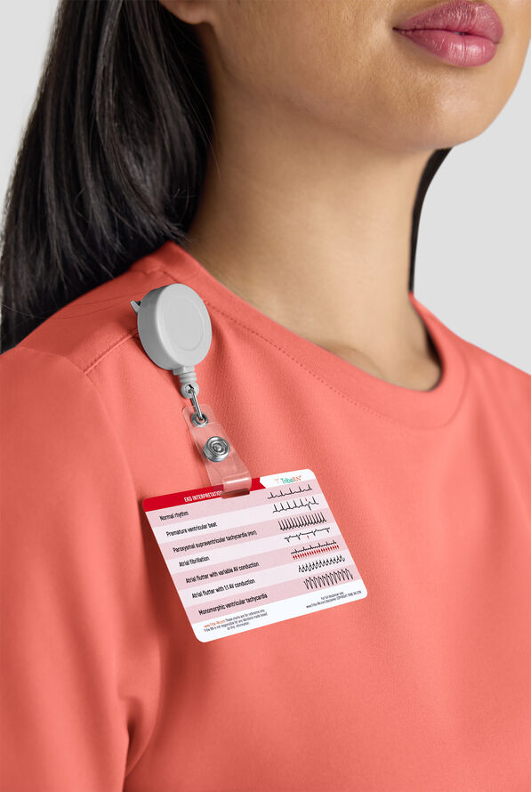 Blusa m&eacute;dica ReSurge Citrine con cuello redondo y 1 bolsillo para mujer - Chilled Guava - 5