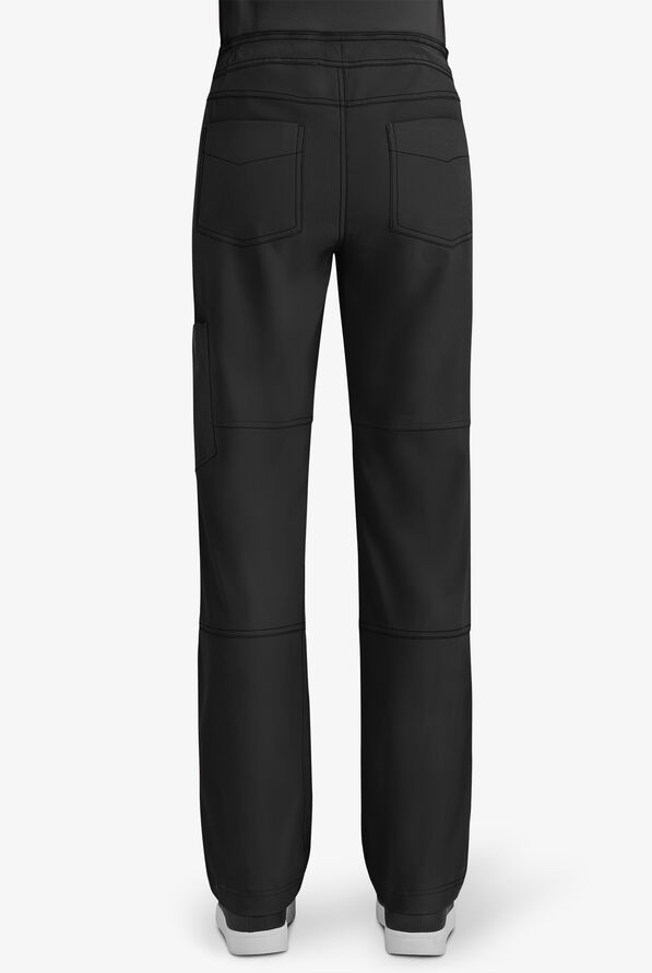 koi Lite™ Limited Edition Peace Women's 6-Pocket Rhinestone Detail Drawstring Cargo Scrub Pants - Black - 2