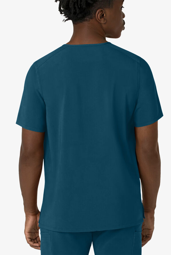 Carhartt Cross-Flex Men's 3-Pocket STRETCH V-Neck Scrub Top - Caribbean Blue - 2