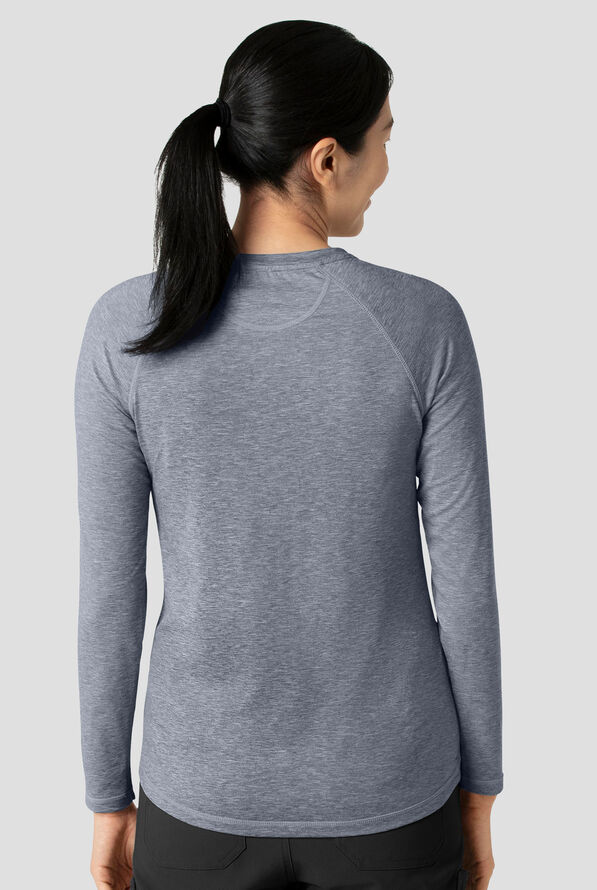 Carhartt Women's Force 1-Pocket Raglan Sleeve Crew Neck Heathered Underscrub - Grey Heather - 4