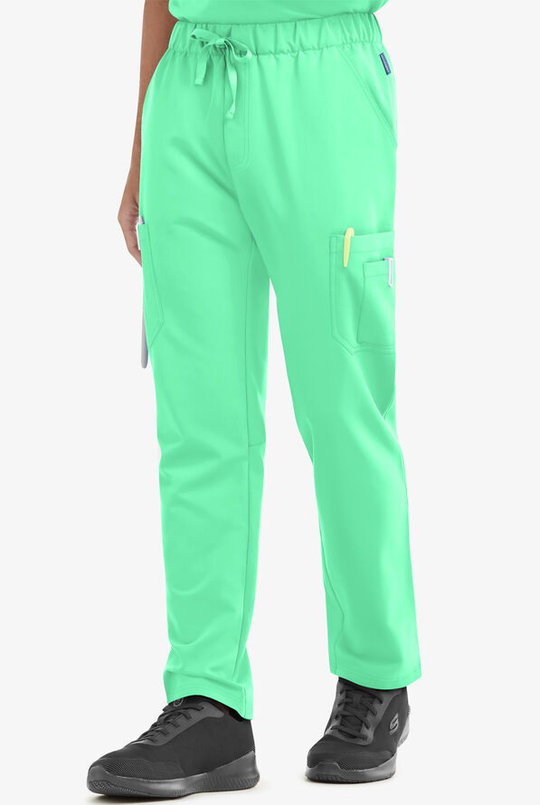 MOVEMENT by Butter-Soft Hadar Men's 9-Pocket Cargo STRETCH Scrub Pants - Neo Mint - 1
