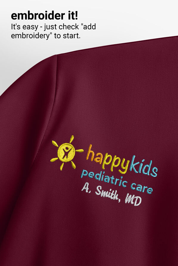 koi Lite&trade; Serenity Women's 4-Pocket Double Zipper Scrub Top - Wine - 7