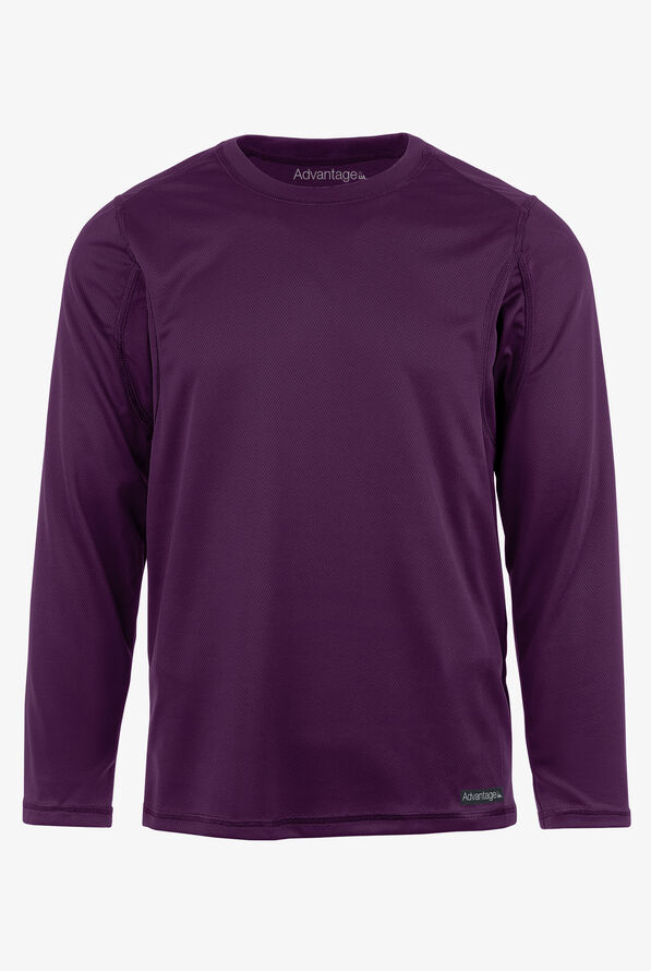 Advantage STRETCH Men's Long Sleeve Crew Neck Underscrub - Eggplant - 1