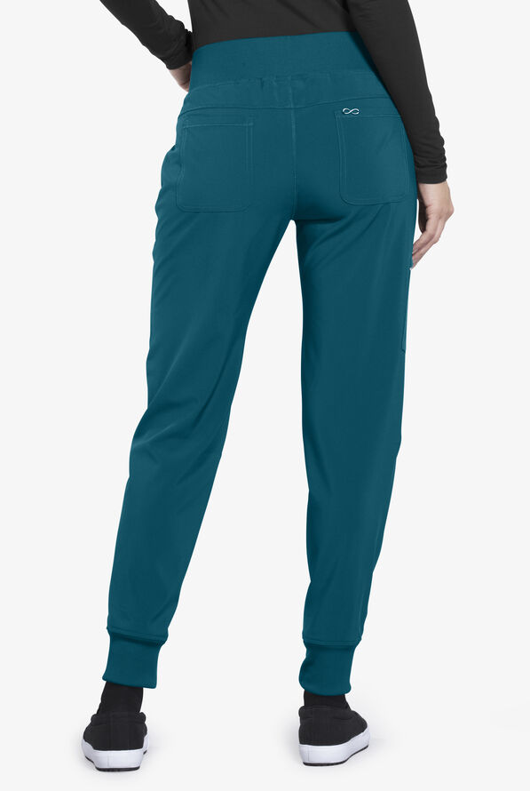 Infinity Women's 5-Pocket STRETCH Tapered Jogger Cargo Scrub Pants - Caribbean Blue - 2