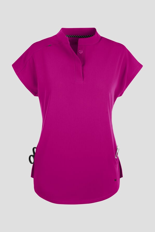 koi Next Gen Superhuman Women's 2-Pocket STRETCH Dolman Sleeve Scrub Top - Azalea Pink - 1