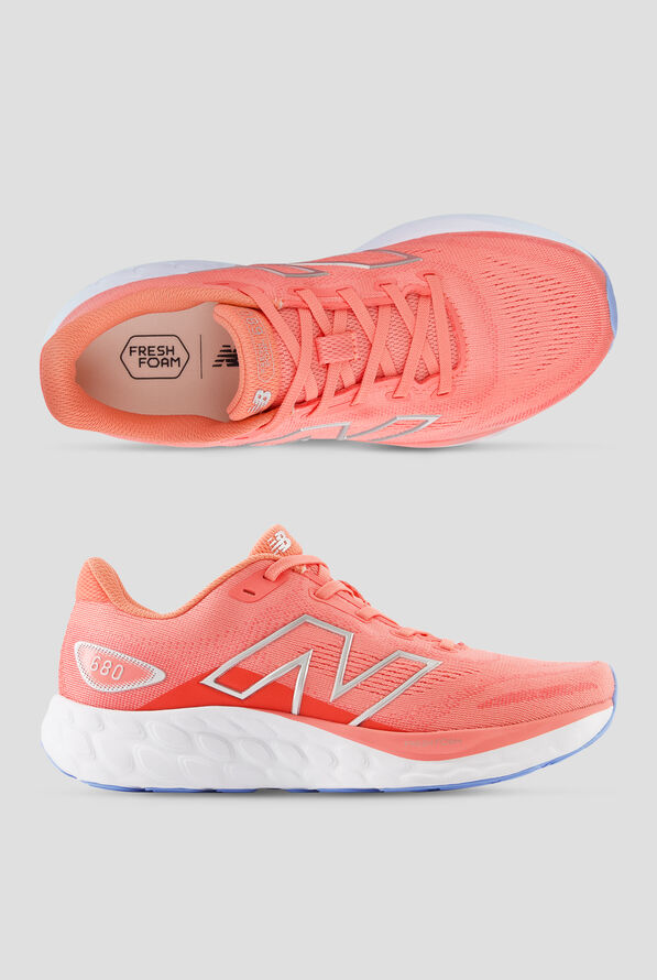 New Balance Women's Fresh Foam 680 Sunfade Red Drift Red Silver Metal Athletic Lace Up Shoes - null - 1