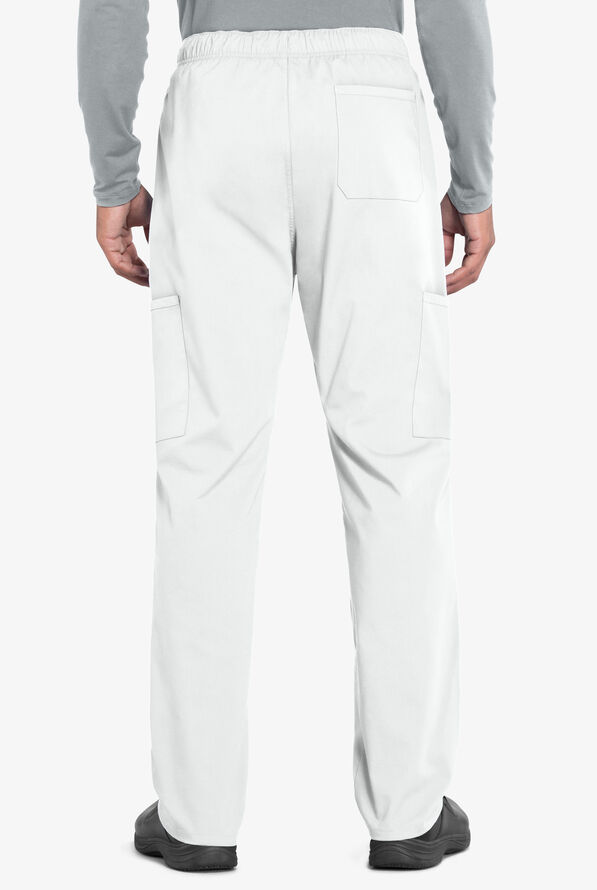 Cherokee Workwear Professionals Men's 5-Pocket STRETCH Cargo Scrub Pants - Tall - White - 2