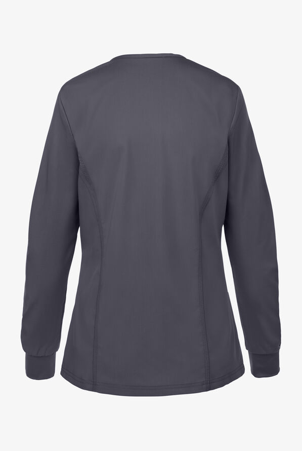 Healing Hands Purple Label Daisy Women's 4-Pocket STRETCH Scrub Jacket - Pewter - 2