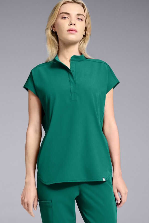 Hypothesis Women's Meta Oversized Dolman Sleeve Scrub Top - Hunter - 1