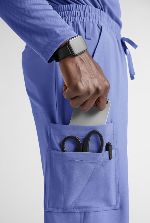 Easy STRETCH Men&rsquo;s 10-Pocket Scrub Pant - Ceil Blue - 5