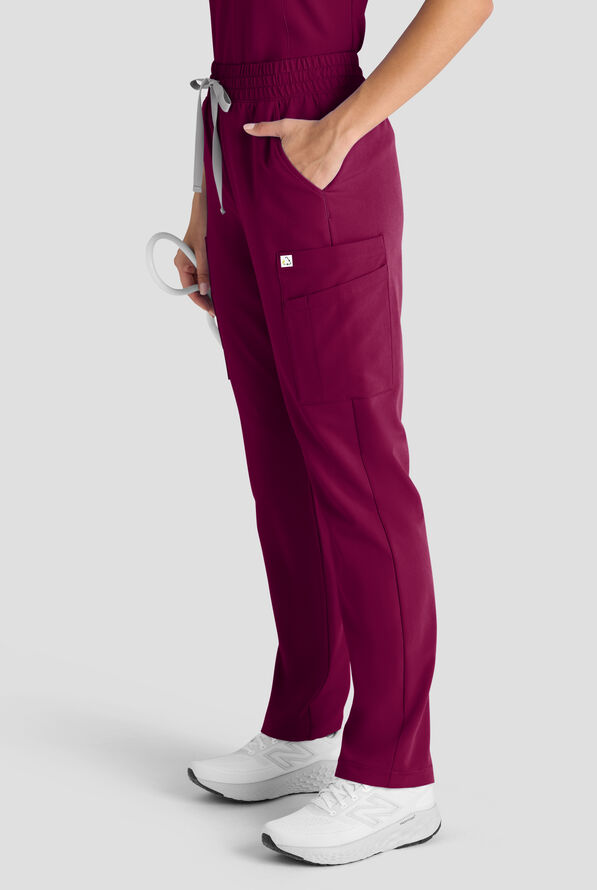 Pantal&oacute;n m&eacute;dico ReSurge Topaz con cord&oacute;n ajustable y 11 bolsillos para mujer - Wine - 4