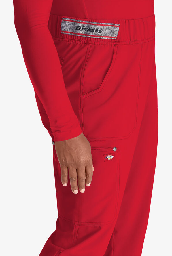 Dickies EDS NXT Women's 5-Pocket Cargo Jogger Scrub Pants - Petite - Red - 3