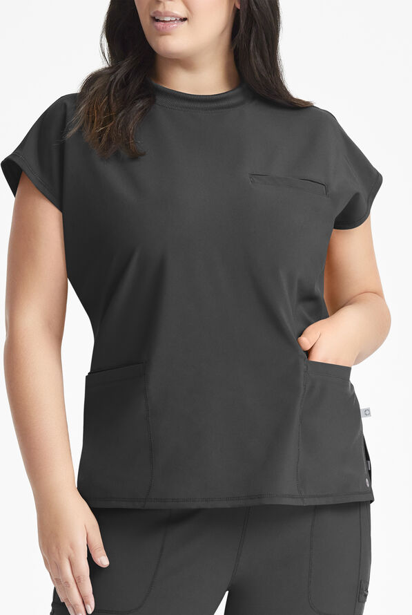 Blusa médica Cherokee Infinity STRETCH con mangas dolmán y 4 bolsillos para mujer - Black - 2
